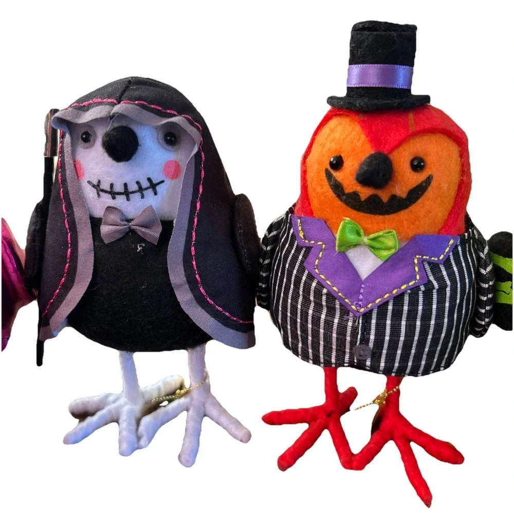 Target 2024‎ Hyde & EEK! Featherly Friends Halloween Fabric Birds SET OF 7